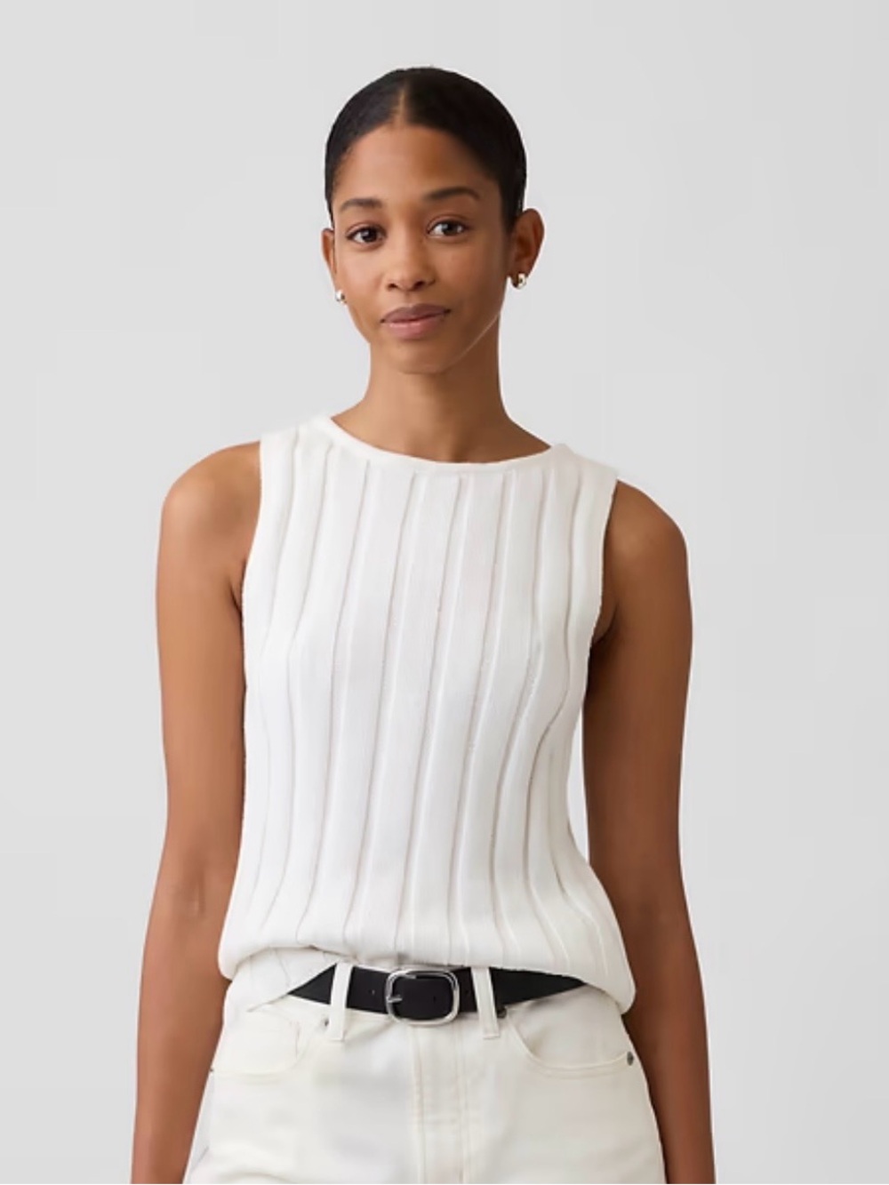 Gap Factory Relaxed Ribbed Boatneck Tank Top - New Off White